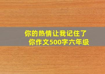 你的热情让我记住了你作文500字六年级