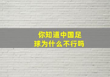 你知道中国足球为什么不行吗