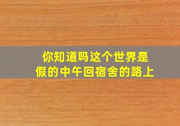 你知道吗这个世界是假的中午回宿舍的路上