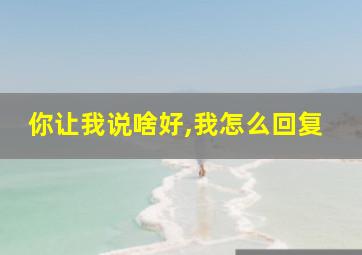 你让我说啥好,我怎么回复