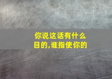 你说这话有什么目的,谁指使你的