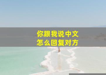 你跟我说中文怎么回复对方