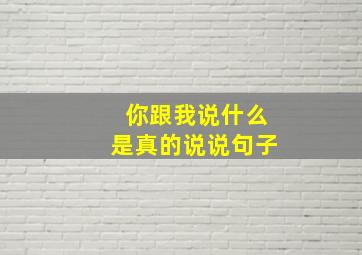 你跟我说什么是真的说说句子