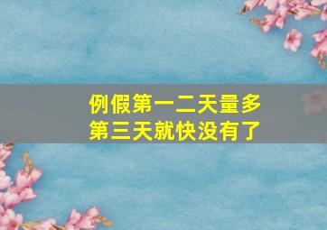 例假第一二天量多第三天就快没有了