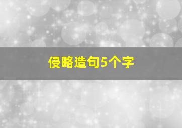 侵略造句5个字