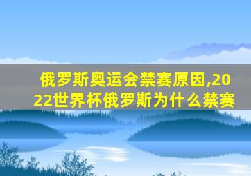 俄罗斯奥运会禁赛原因,2022世界杯俄罗斯为什么禁赛