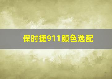 保时捷911颜色选配