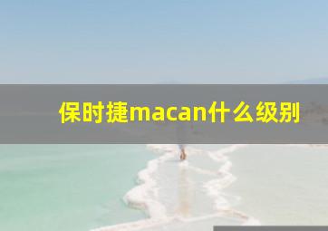 保时捷macan什么级别