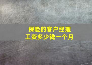 保险的客户经理工资多少钱一个月