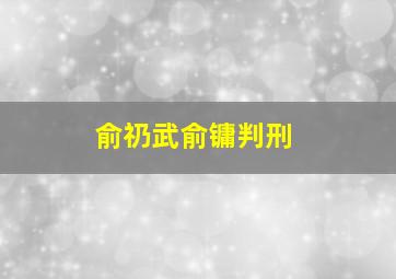 俞礽武俞镛判刑