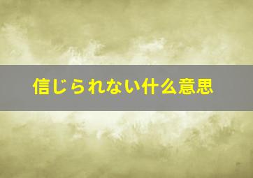 信じられない什么意思