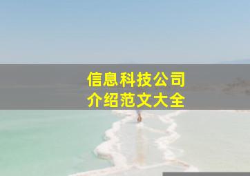 信息科技公司介绍范文大全