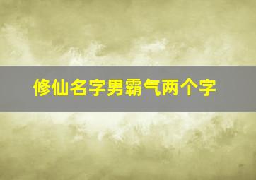 修仙名字男霸气两个字