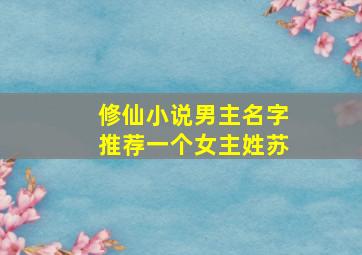 修仙小说男主名字推荐一个女主姓苏