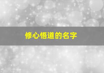 修心悟道的名字