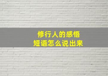 修行人的感悟短语怎么说出来