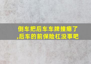 倒车把后车车牌撞瘪了,后车的前保险杠没事吧