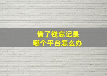 借了钱忘记是哪个平台怎么办