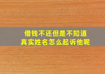 借钱不还但是不知道真实姓名怎么起诉他呢