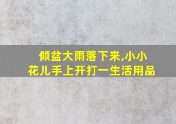 倾盆大雨落下来,小小花儿手上开打一生活用品