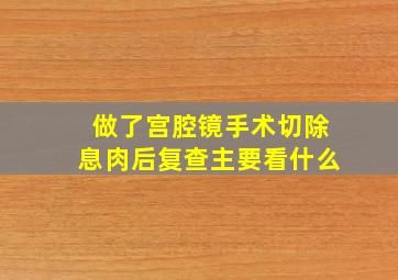 做了宫腔镜手术切除息肉后复查主要看什么