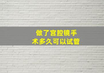 做了宫腔镜手术多久可以试管