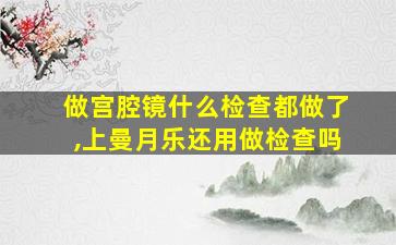 做宫腔镜什么检查都做了,上曼月乐还用做检查吗