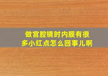 做宫腔镜时内膜有很多小红点怎么回事儿啊