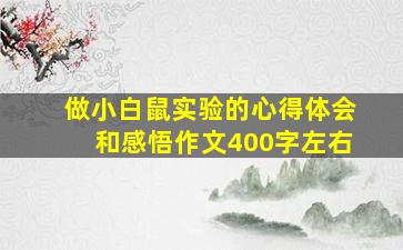 做小白鼠实验的心得体会和感悟作文400字左右