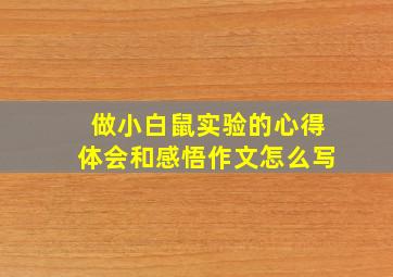 做小白鼠实验的心得体会和感悟作文怎么写