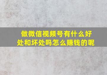 做微信视频号有什么好处和坏处吗怎么赚钱的呢