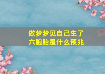 做梦梦见自己生了六胞胎是什么预兆