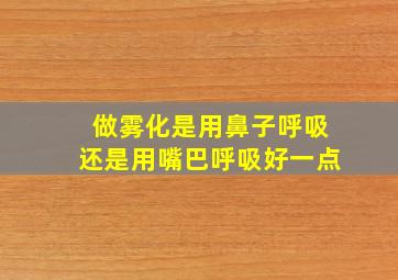 做雾化是用鼻子呼吸还是用嘴巴呼吸好一点