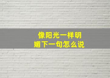 像阳光一样明媚下一句怎么说