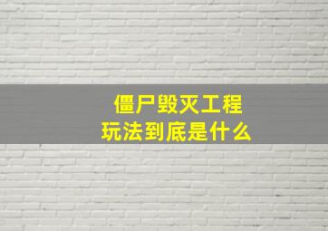 僵尸毁灭工程玩法到底是什么