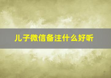 儿子微信备注什么好听