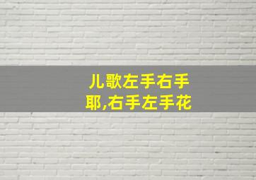 儿歌左手右手耶,右手左手花