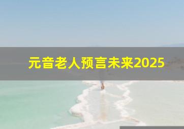 元音老人预言未来2025