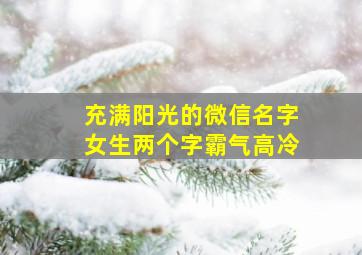 充满阳光的微信名字女生两个字霸气高冷