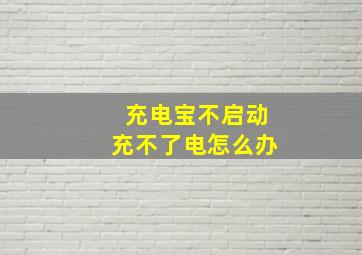 充电宝不启动充不了电怎么办