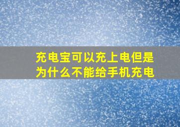 充电宝可以充上电但是为什么不能给手机充电