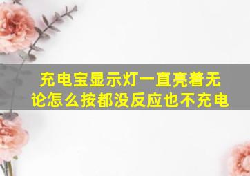 充电宝显示灯一直亮着无论怎么按都没反应也不充电