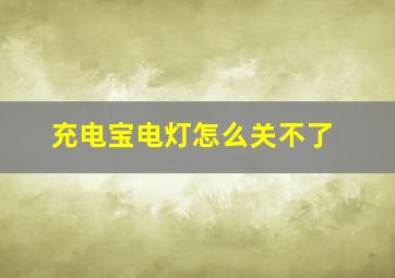 充电宝电灯怎么关不了