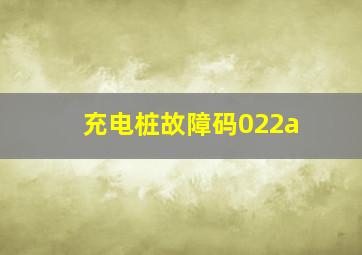 充电桩故障码022a