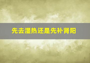 先去湿热还是先补肾阳