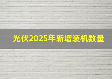 光伏2025年新增装机数量