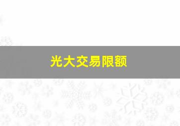 光大交易限额