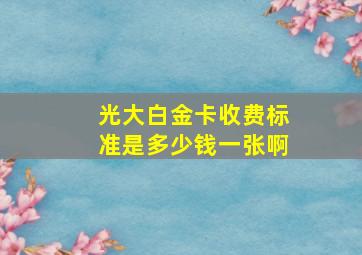 光大白金卡收费标准是多少钱一张啊