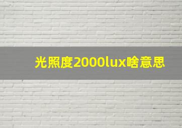 光照度2000lux啥意思