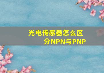 光电传感器怎么区分NPN与PNP